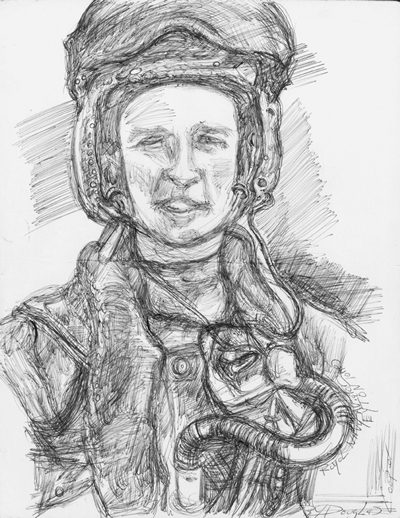 Sketch of Lt Cdr J E Eyton-Jones.
